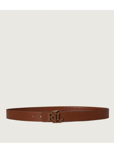 LAUREN RALPH LAUREN Curea din piele cu două fețe Logo Reversible maro