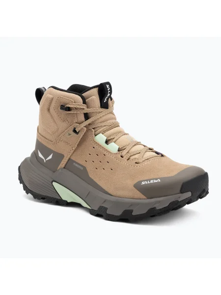 Dámske trekingové topánky Salewa Pedroc 2 Leather Mid PTX quicksand/bungee cord