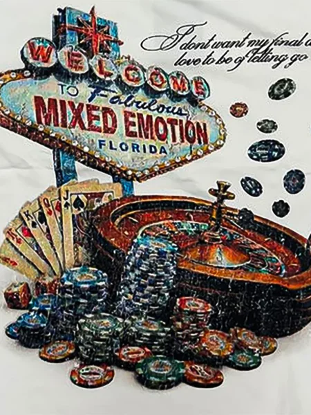 Tricou Mixed Emotion cu imagine alb