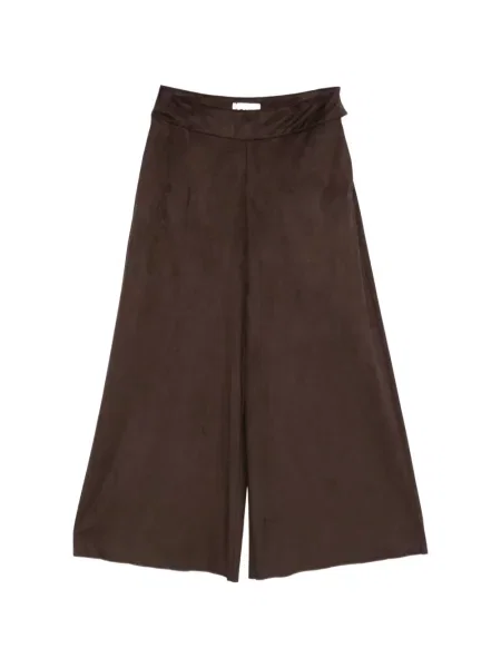 Pantaloni Niu' din piele de căprioară maro