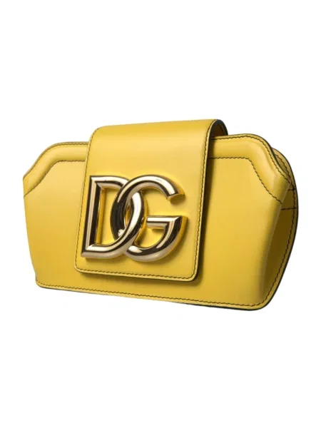 Torebka Dolce And Gabbana skórzana żółta