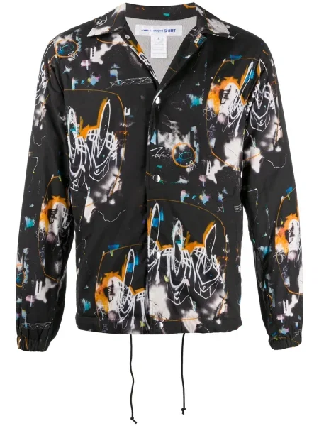 Geacă Comme Des Garçons Shirt cu imagine cu imprimeu abstract negru