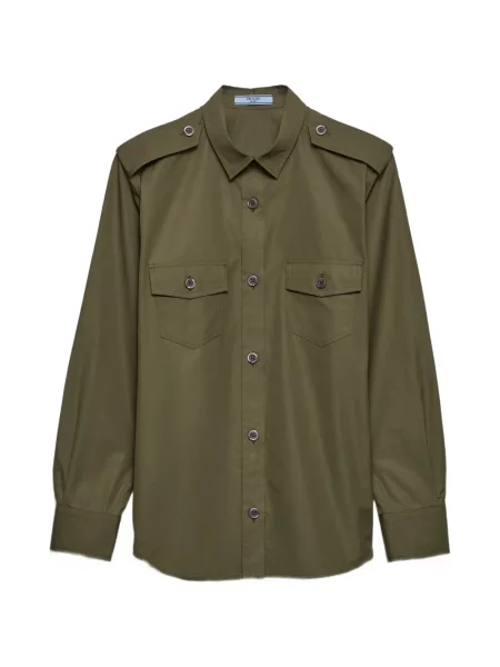 Cămașă Prada din poplin verde