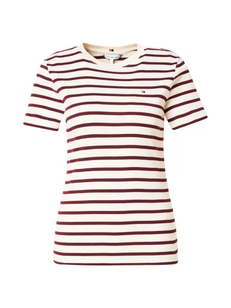 TOMMY HILFIGER Tričko Cody krémová / tmavě červená