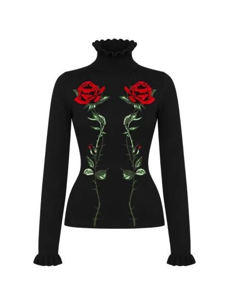 Пуловер Blumarine с волани черно
