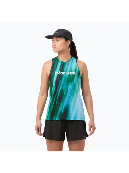 Дамски потник за бягане NNormal Race Tank многоцветен зелено