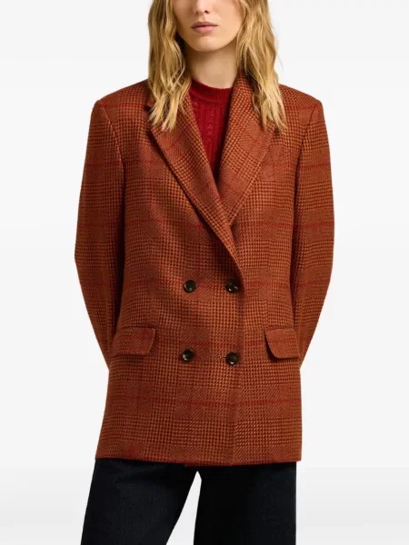 Карирано двуредно яке Kiton червено