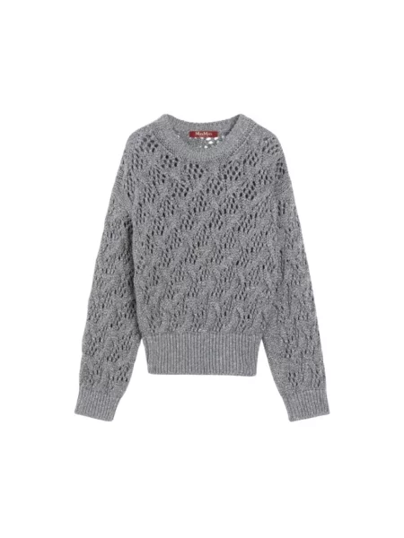 Dzianinowy sweter Max Mara szary