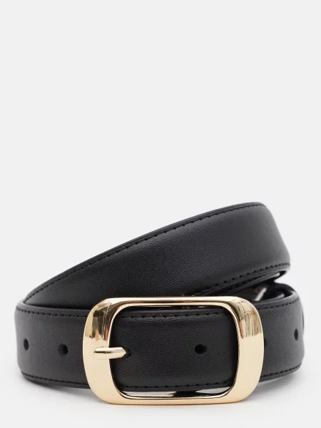 Кожаный ремень Borsa Leather с ремешками черный