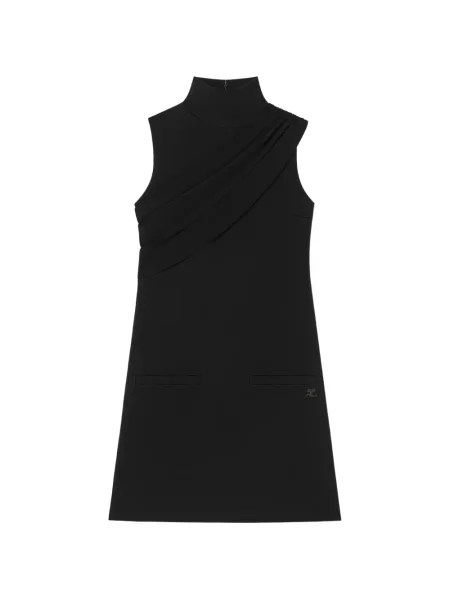 Rochie mini Courreges în linie A negru