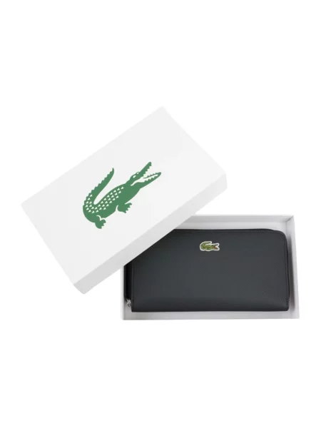 Portfel Lacoste L Zip Wallet Black Universal czarny