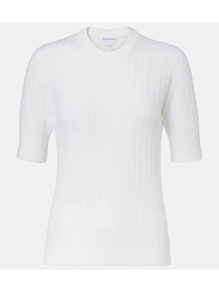Pulover Bottega Veneta tricotate alb
