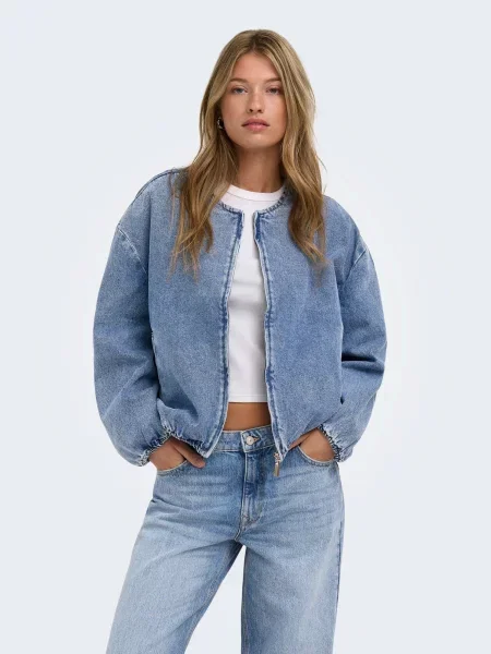ONLY Prechodná bunda ONLKIRA denim modrá