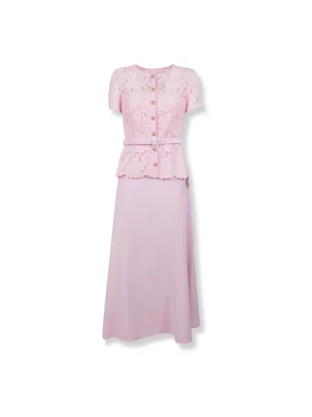 Sukienka midi Self-portrait różowa