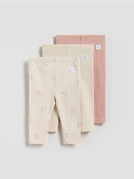 Reserved legginsy 3 pack złamana biel