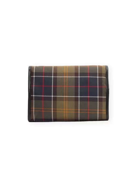 Pungă cosmetică Barbour în carouri clasică verde