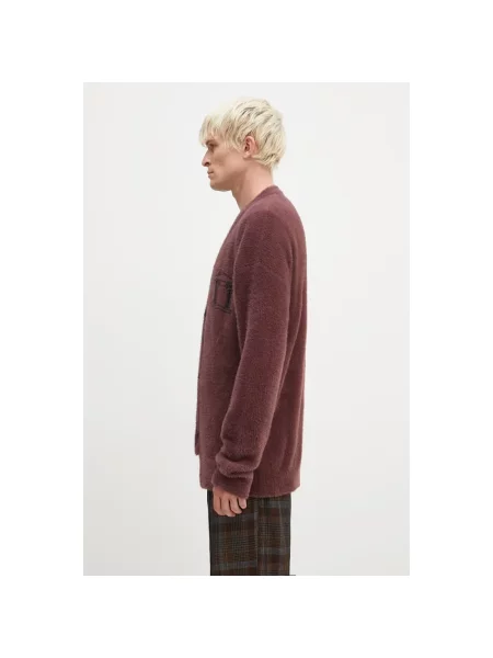 Aries kardigan Oversized Chenille Knit Cardigan brązowy