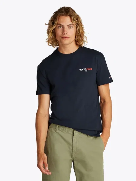 Tommy Jeans Tricou bleumarin / roșu alb