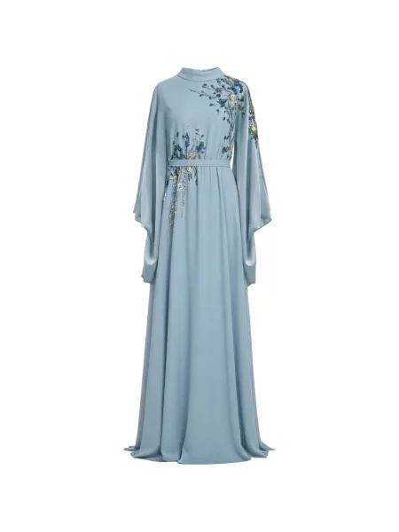 Haftowana sukienka Saiid Kobeisy garniturowa niebieska