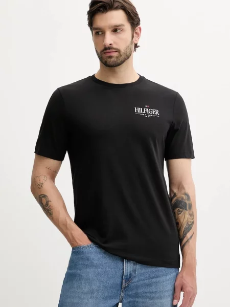 Majica Tommy Hilfiger s tiskom crna