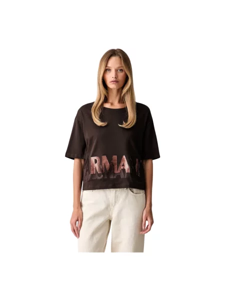 Koszulka Armani Exchange brązowa