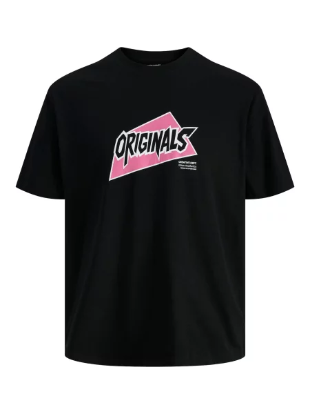 JACK & JONES Tricou JORKAI roz / negru alb
