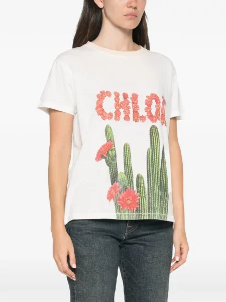 Tricou Chloé cu imagine alb