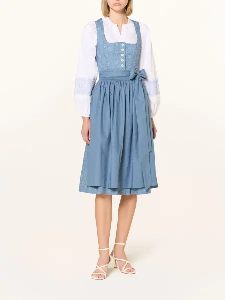 Waldorff Dirndl Halenka bílá/ tmavě modrá bílá