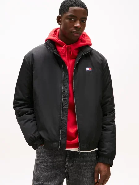Tommy Jeans Geacă de primăvară-toamnă negru