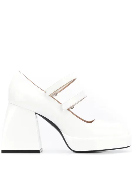 Pantofi cu toc Nodaleto cu toc bloc alb