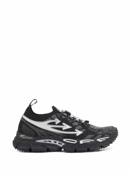 Sneakerși Off-white tricotate alb