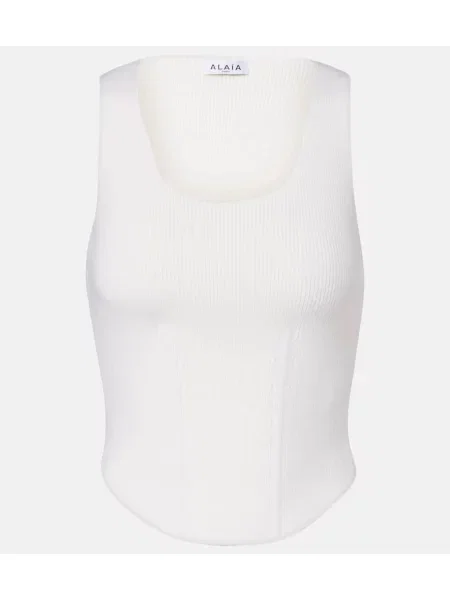 Sutien Alaïa de lână alb