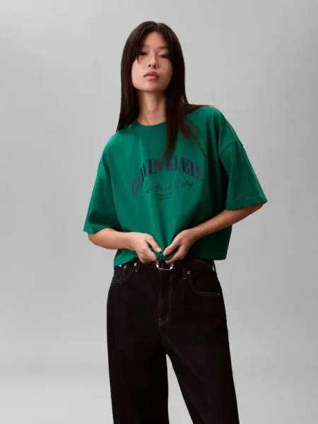 Calvin Klein Jeans Tricou HERITAGE | Cropped Fit verde
