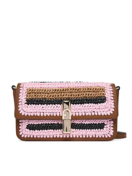 Furla Torebki Kobieta Różowy ONE SIZE Skóra Iride Small Shoulder Bag brązowa