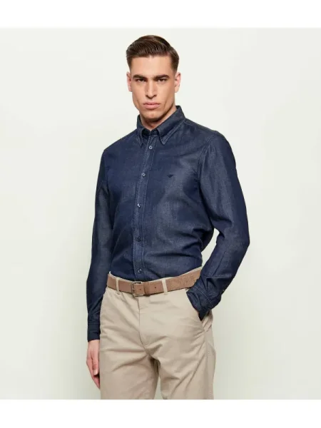 Emporio Armani Cămașă | cu adaos de in