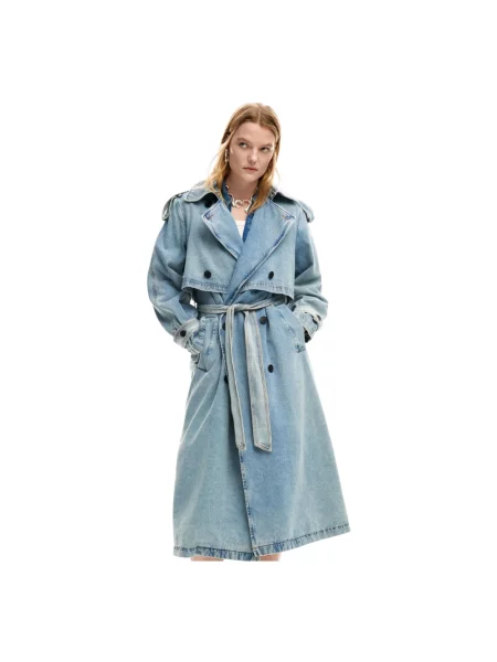 Trencz Desigual z długim rękawem niebieski