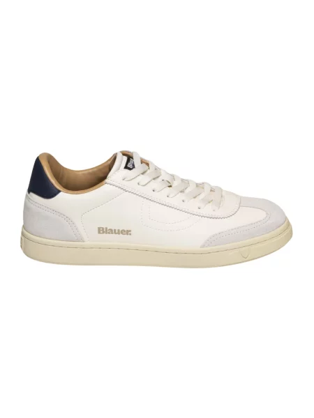Sneakersy Blauer skórzane białe