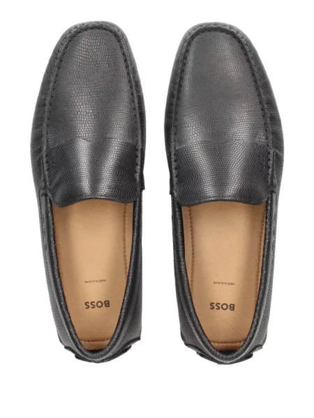 Pantofi loafer Boss din piele cu imagine negru