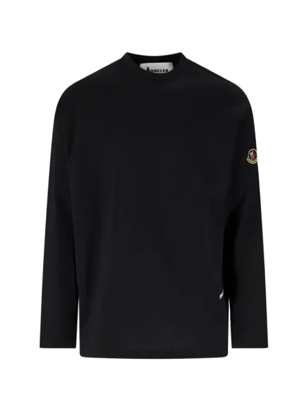 Lung tricou Moncler cu imagine negru