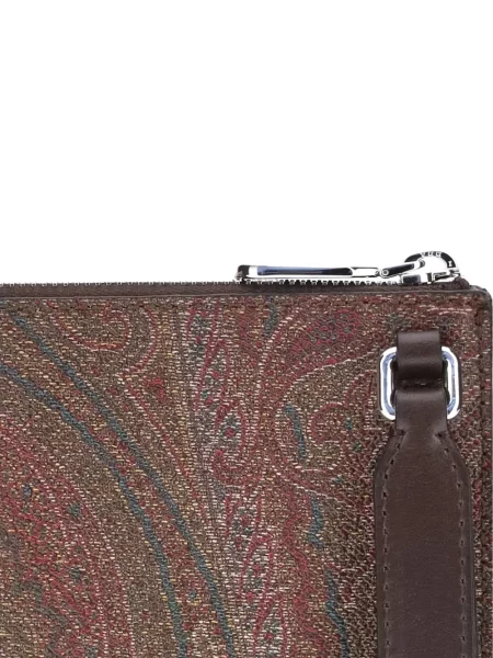 Geantă Etro cu model paisley maro