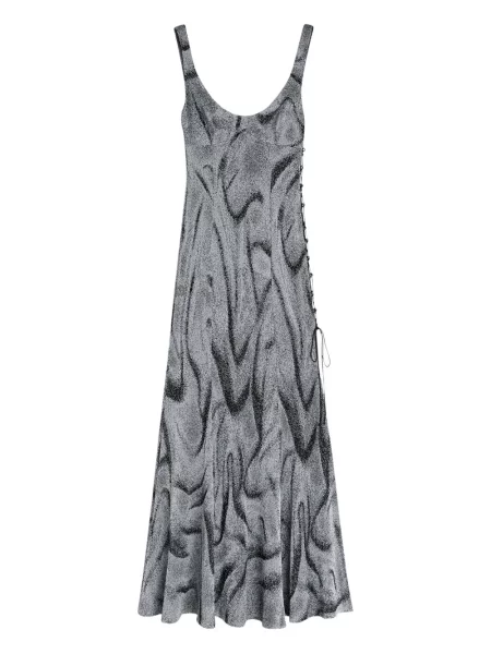 Sukienka Maccapani z nadrukiem garniturowa srebrna