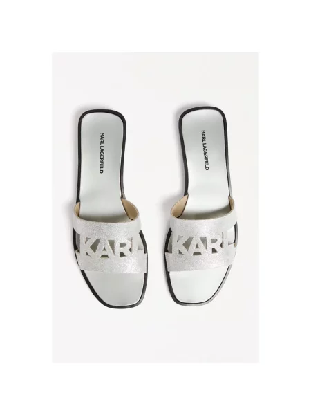 Klapki KARL LAGERFELD białe