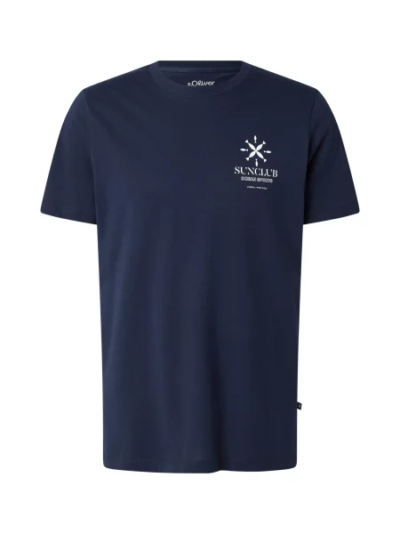 S.Oliver Tricou albastru închis alb