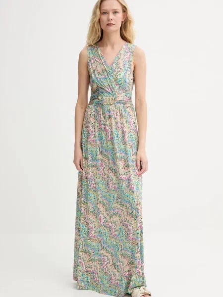 Morgan rochie verde maxi evazați RPOPPA albastru