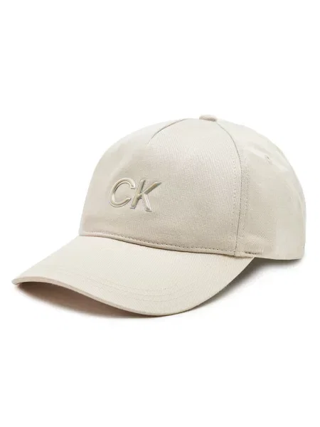 Czapka z daszkiem Calvin Klein beżowa