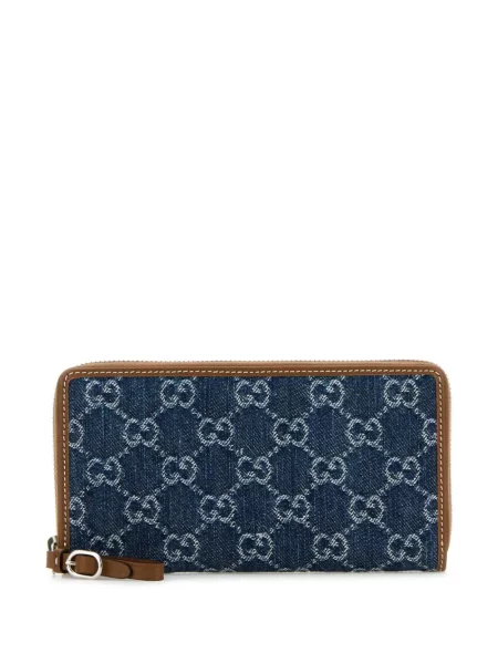 Portofel Gucci cu broderie albastru