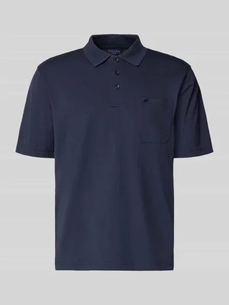 Koszulka polo o kroju regular fit z brustaszą Christian Berg Men granatowa