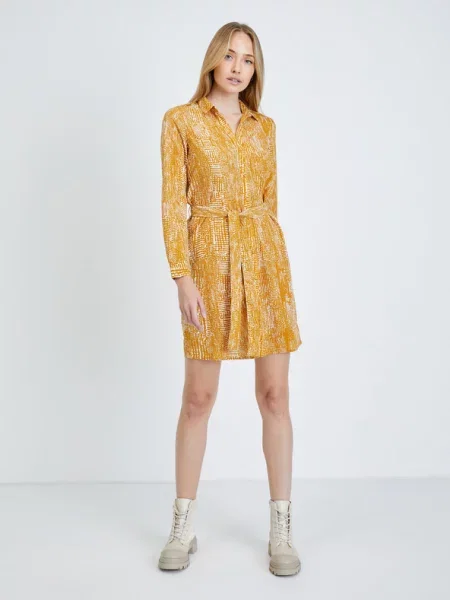 Рокля тип риза Vero Moda жълто