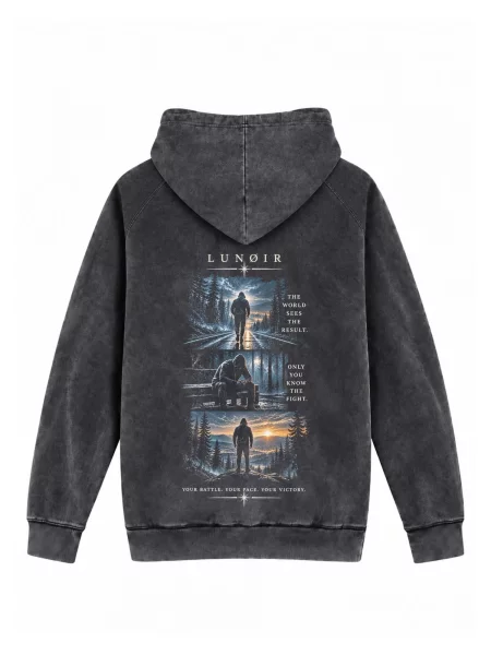 LUNØIR Studio Sweater majica Only You Know the Fight' crna