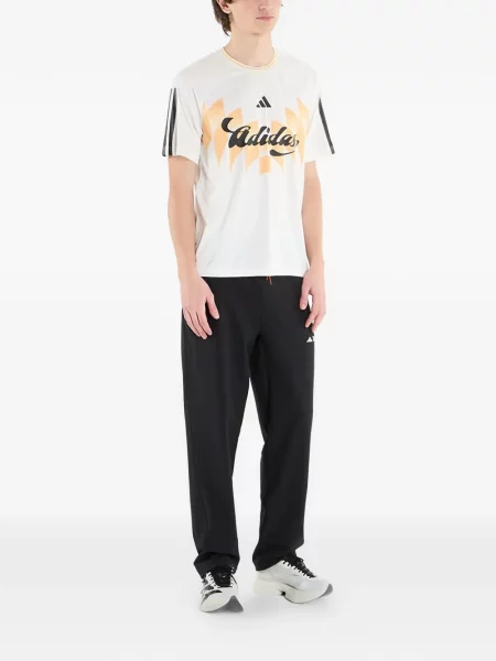 Tricou cu dungi Adidas cu dungi alb